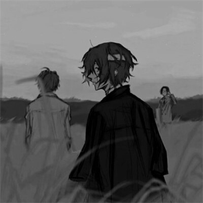 男生黑白高清漫画头像图片