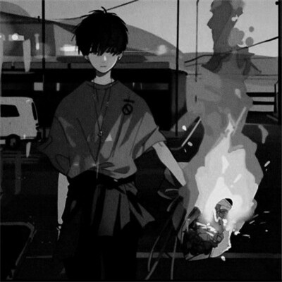 男生黑白高清漫画头像图片