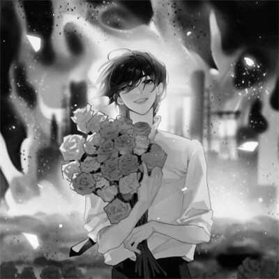 男生黑白高清漫画头像图片
