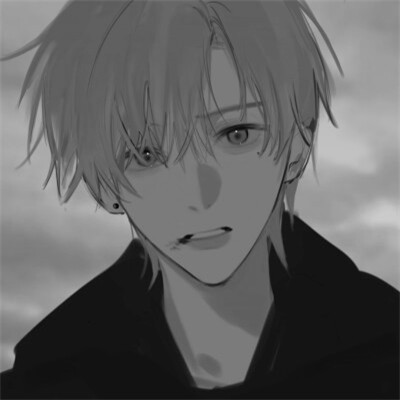 男生黑白高清漫画头像图片