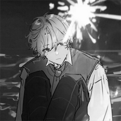 男生黑白高清漫画头像图片