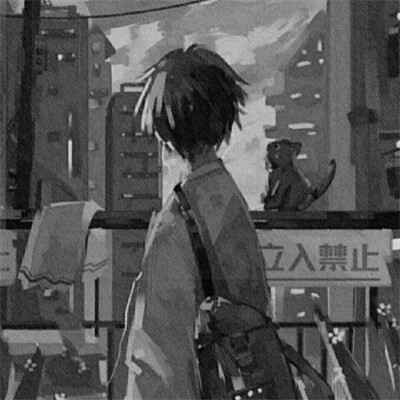 男生黑白高清漫画头像图片