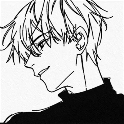 黑白漫画头像男生帅气图片