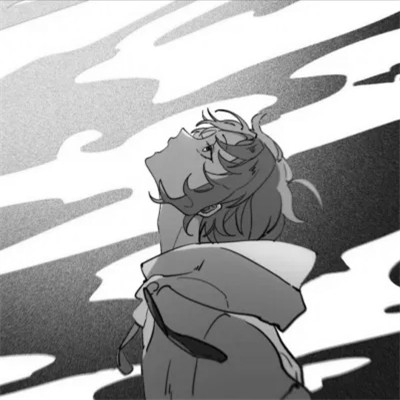 黑白漫画头像男生帅气图片