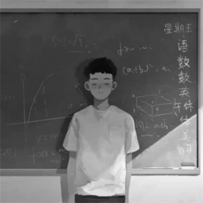 漫画头像男生唯美黑白