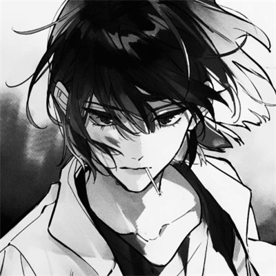 漫画头像男生唯美黑白