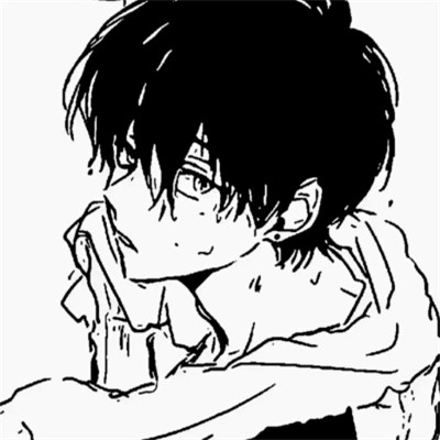 漫画头像男生唯美黑白