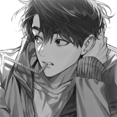 漫画头像男生唯美黑白