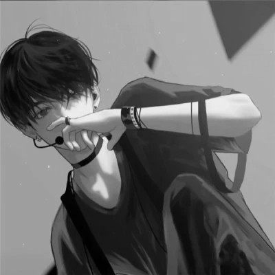 黑白漫画图片男生冷酷高清
