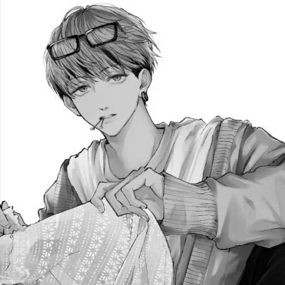 黑白漫画图片男生冷酷高清