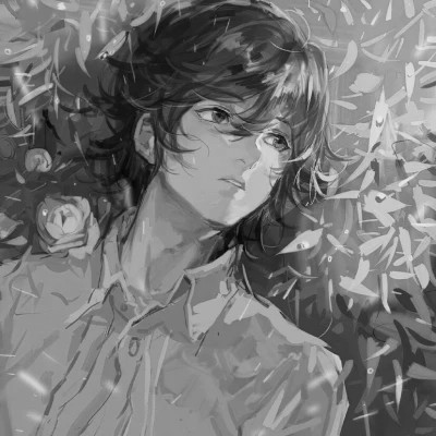 黑白漫画图片男生冷酷高清