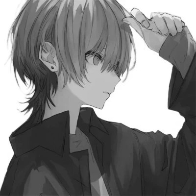 黑白漫画图片男生冷酷高清