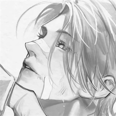 男生漫画黑白头像图片