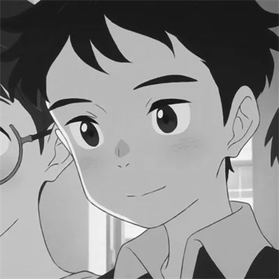 男生漫画黑白头像图片