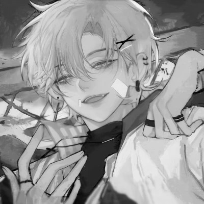 男生漫画黑白头像图片