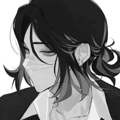 男生漫画黑白头像图片