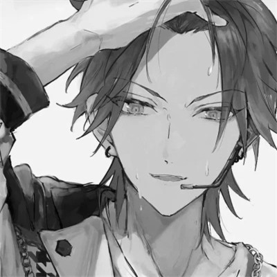 男生漫画黑白头像图片