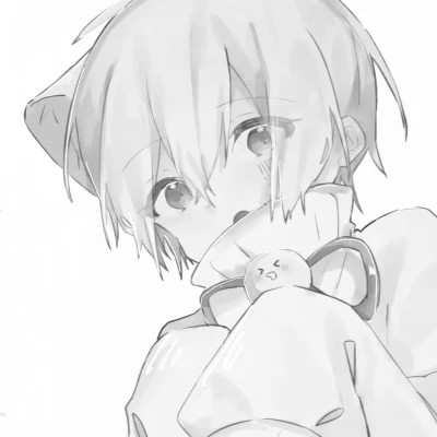男生漫画黑白头像图片