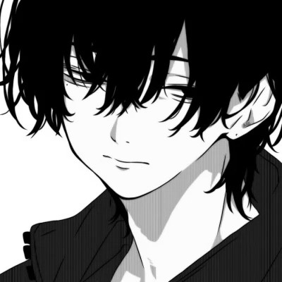 男生漫画黑白头像图片