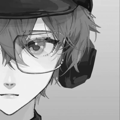 男生漫画黑白头像图片