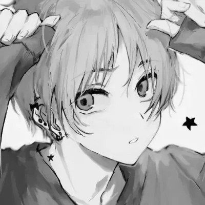 男生漫画黑白头像图片
