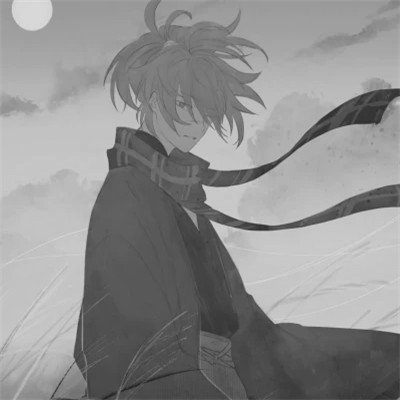 男生漫画黑白头像图片