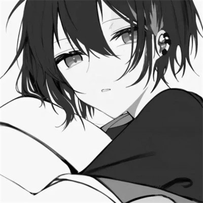 男生漫画黑白头像图片