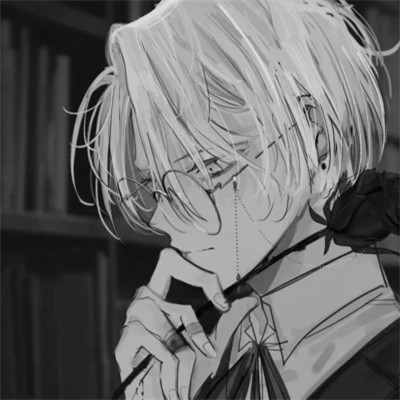 男生漫画黑白头像图片