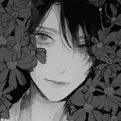 男生漫画黑白头像图片