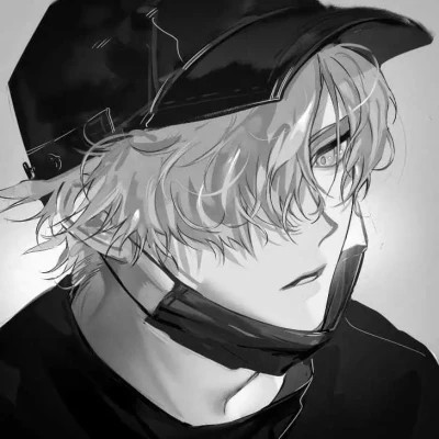 男生漫画黑白头像图片