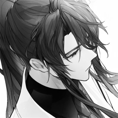 男生漫画黑白头像图片