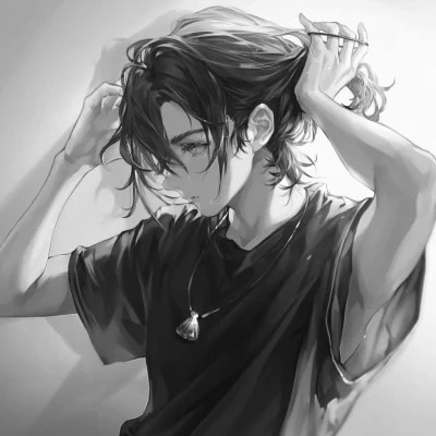 优质高清的黑白系动漫男头
