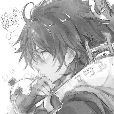 动漫男头像黑白系列图片
