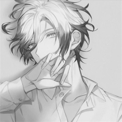 动漫男头像黑白系列图片
