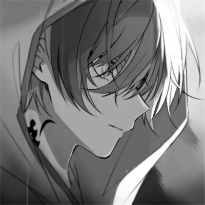 动漫男头像黑白系列图片