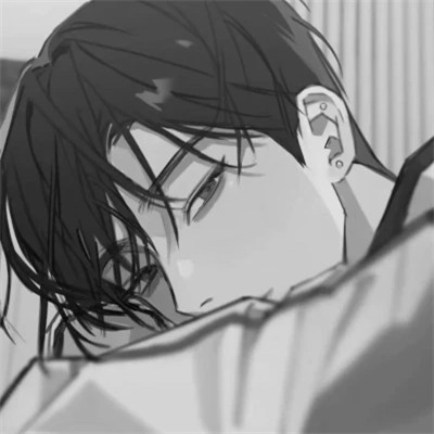 动漫男头像黑白系列图片