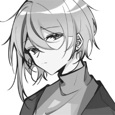 动漫男头像黑白系列图片