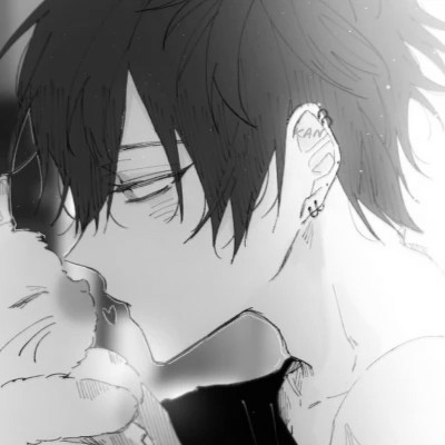 动漫男头像黑白系列图片