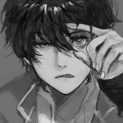 动漫男头像黑白系列图片