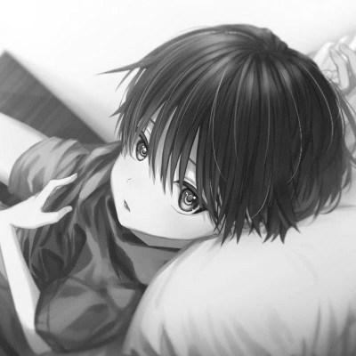 动漫男头像黑白系列图片
