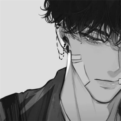 动漫男头像黑白系列图片