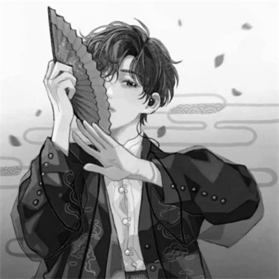 动漫男头像黑白系列图片