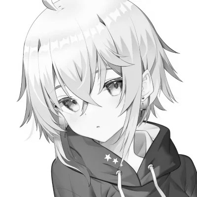 动漫男头像黑白系列图片