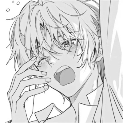 动漫男头像黑白系列图片