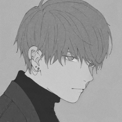 动漫男头像黑白系列图片