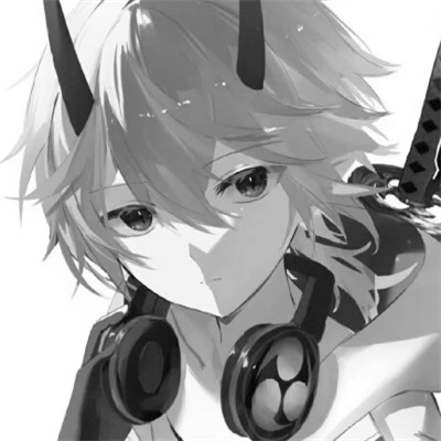 动漫男头像黑白系列图片