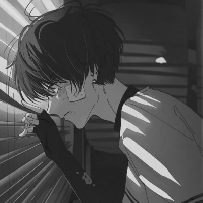 动漫男头像黑白系列图片