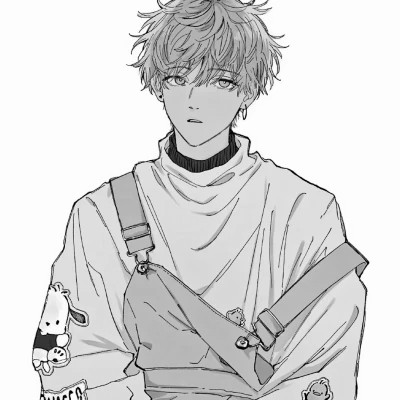 黑白动漫男生头像高清