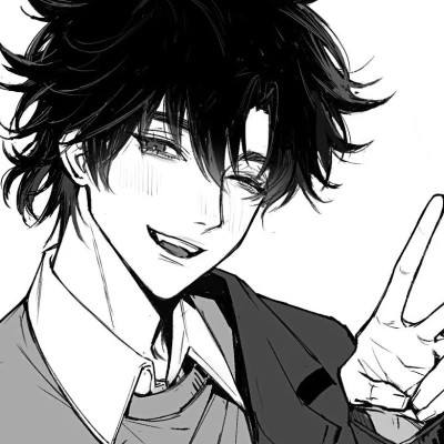 黑白动漫男生头像高清