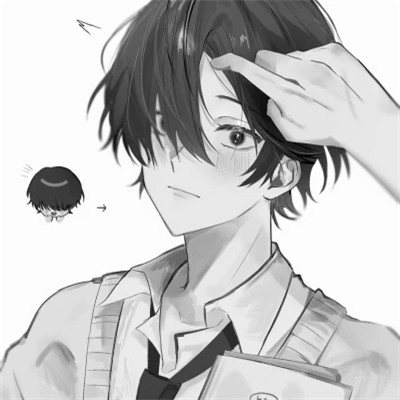 黑白动漫男生头像高清